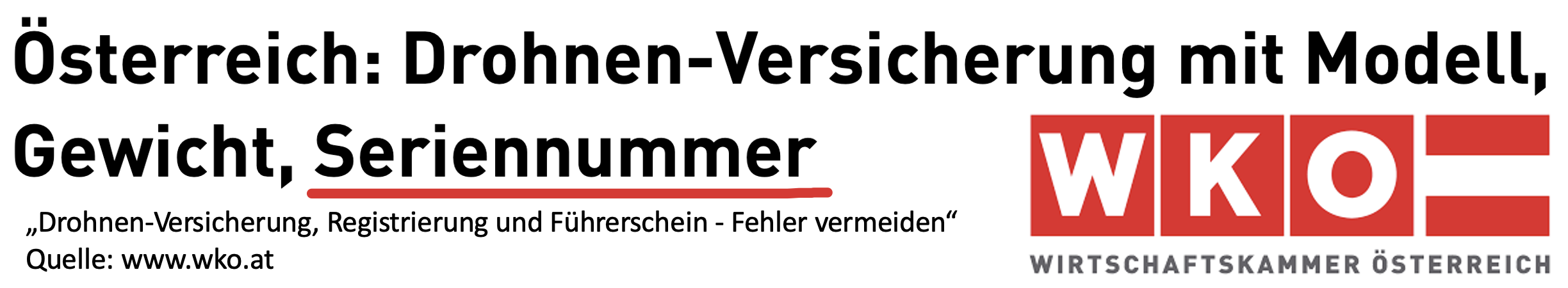 Drohnenversicherung-Oesterreich-Seriennummer-WKO Wirtschaftskammer: Drohnenversicherung in Österreich mit Seriennummer!